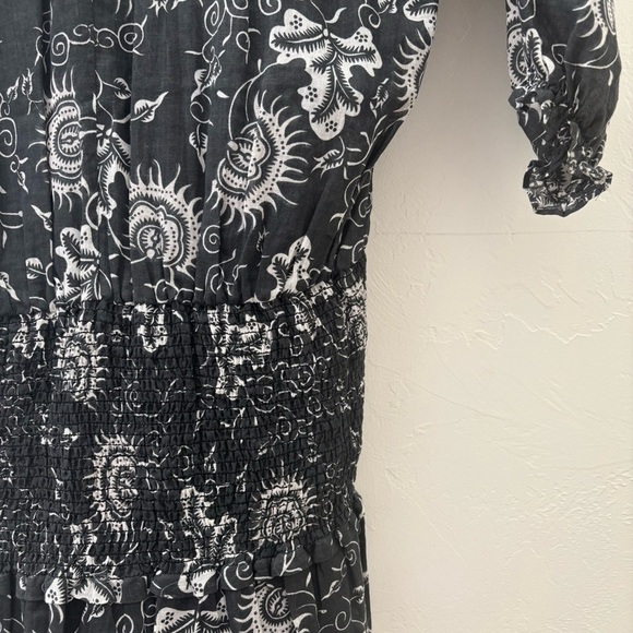 Ulla Johnson Batu Smocked Mini Dress Puff Sleeve Boho Designer Size 2/4 - Picture 8 of 9